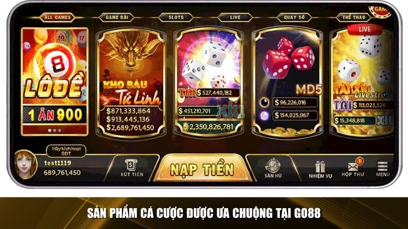 Các Sản Phẩm Cá Cược Nổi Bật Tại Go88